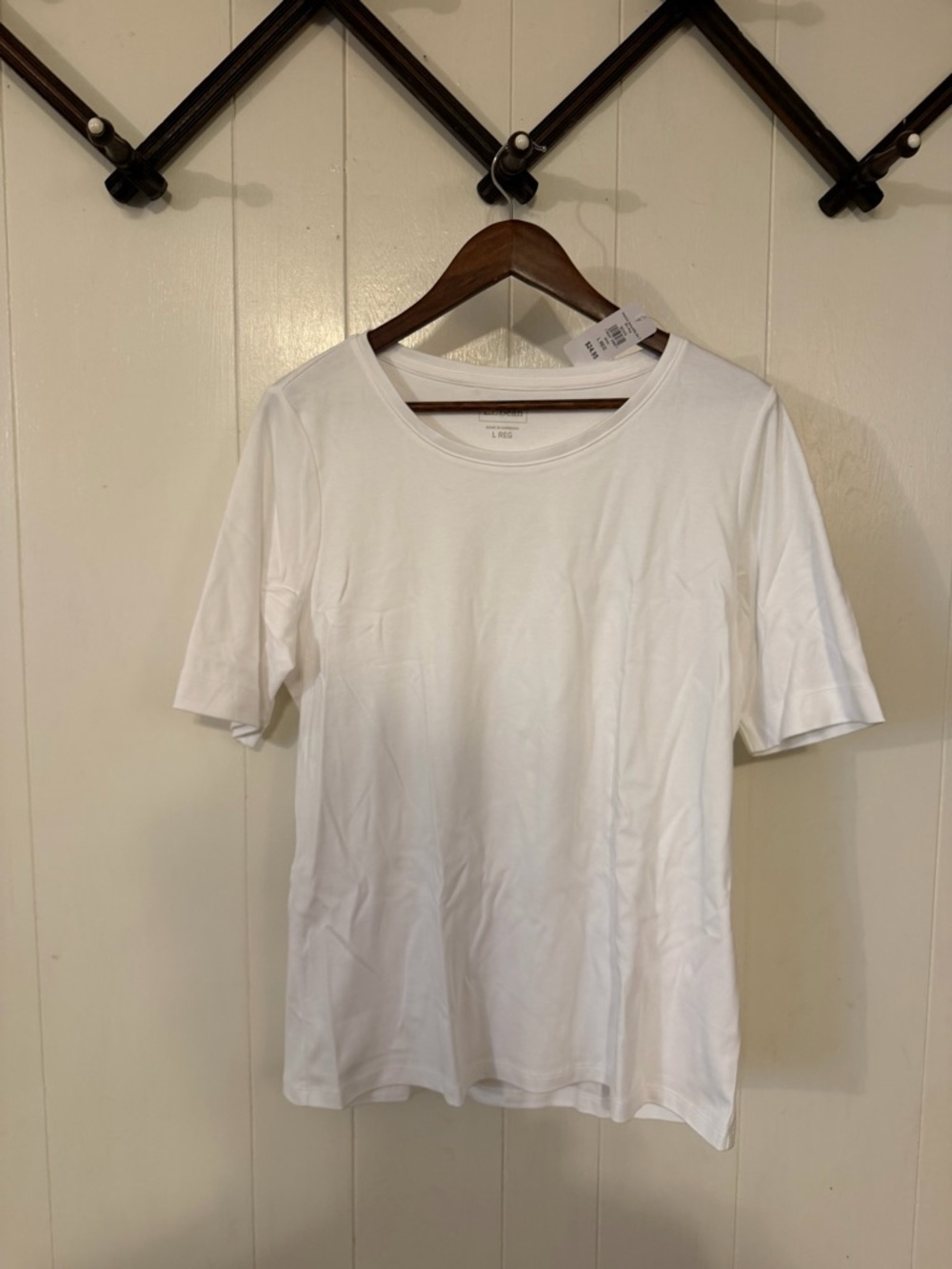 L.L. Bean White Short Sleeve Tee